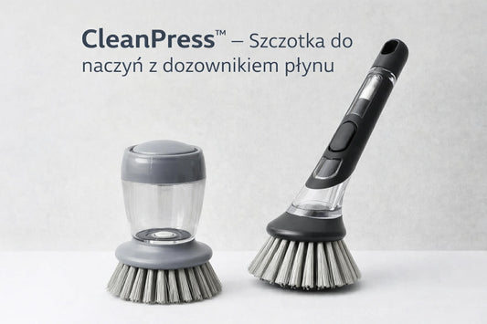 CleanPress - Szczotka do naczyń z dozownikiem płynu